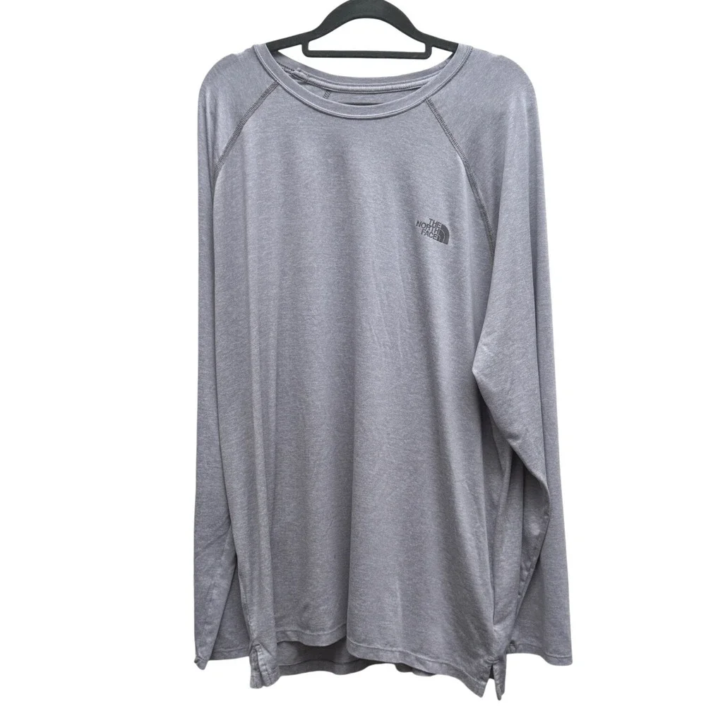 The North Face Mens Long Sleeve XXL Gray Active Performance Hiking Outdoor Shirt